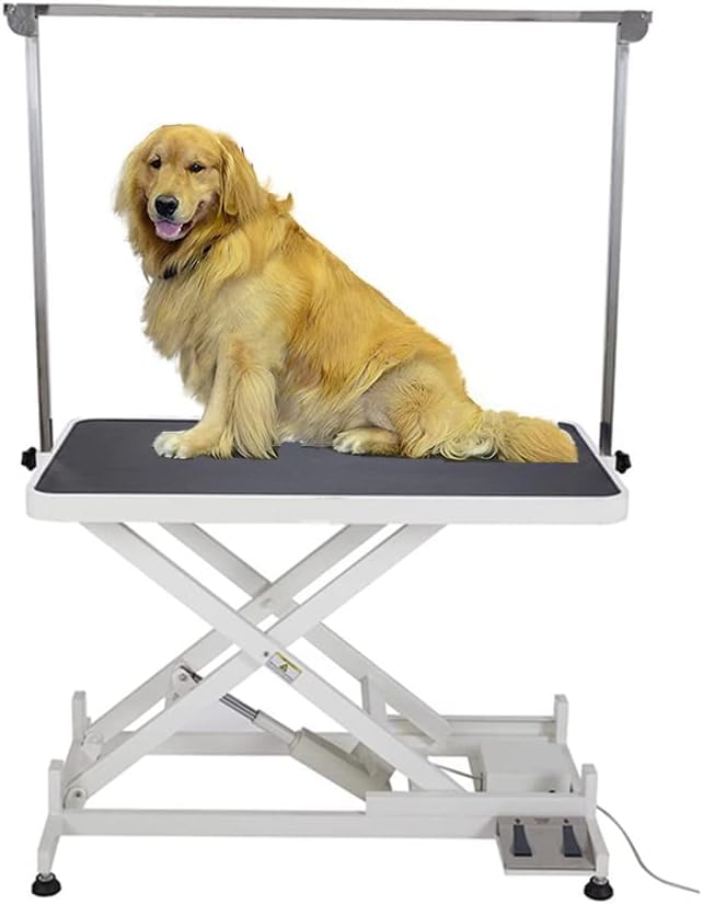 Tavolo elettrico per la toelettatura degli animali domestici, regolabile in altezza X-Lift, tavolo per cani resistente, capacità 181,4 kg, con braccio regolabile e cappio