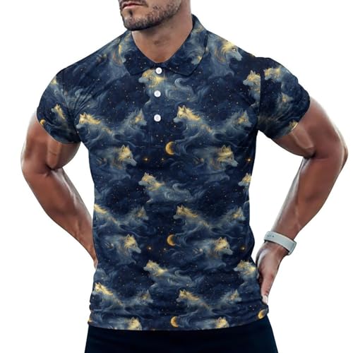Polo de golf homme manches courtes confortable anti-transpiration imprimé