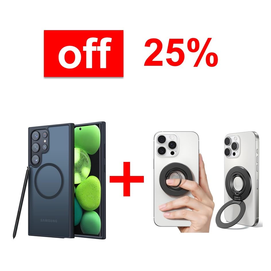 TORRAS Magnetic Phone Grip Ring Holder Kickstand & Case Magnetic