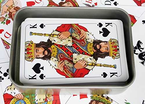 TS Spielkarten | Spielkarten-Box aus Metall - Metalldose zur Aufbewahrung von Karten | Sammel Dose | Etui aus Metall