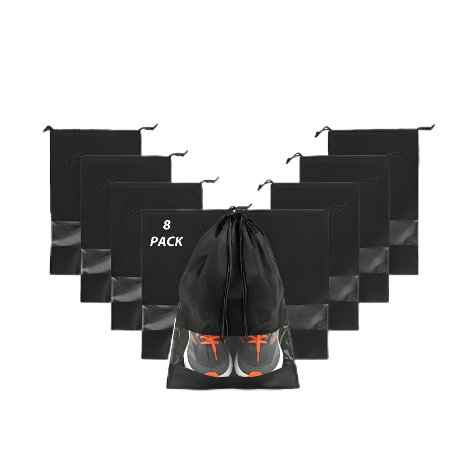 8 Pack Large Shoes Bag, Travek Shoes Bag Organizer for Home, Outdoor, Sports, Golf, Travel, Gem (Black)-image-36