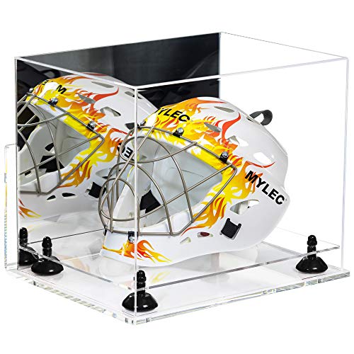 Better Display Cases Versatile Clear Acrylic Display Case - Large Rectangle Box with Mirror Case, Black Risers, Clear Wall Mount and Clear Base 14.5
