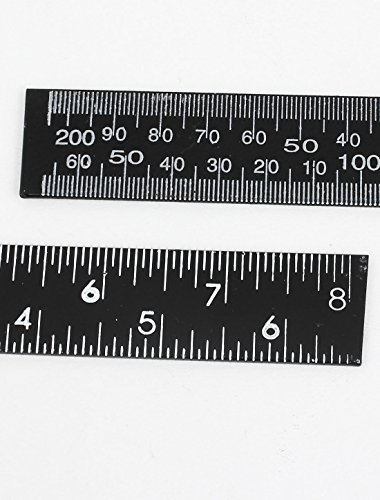 Regla escuadra L metálica 0-30cm doble escala miniatura 2