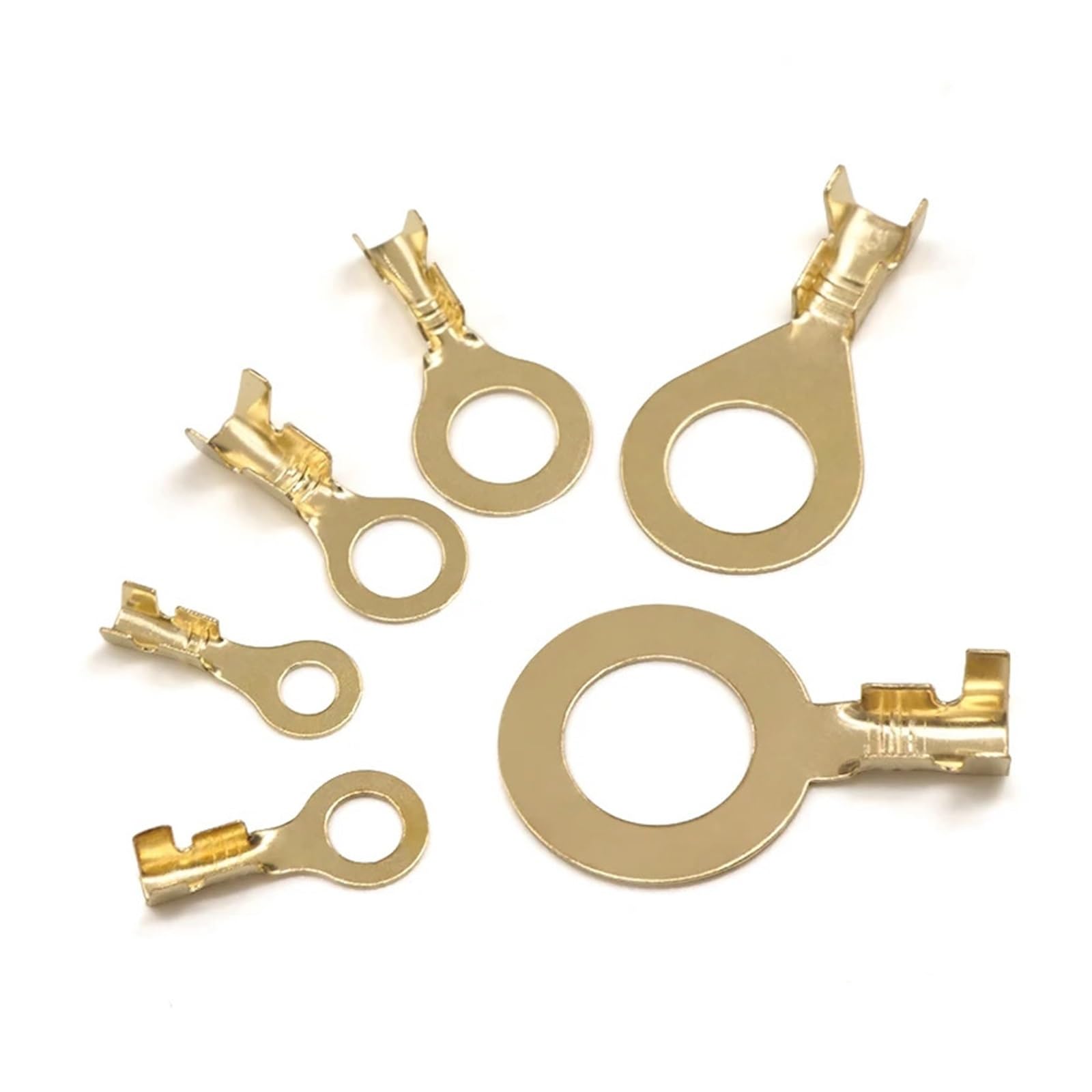 Ringkabelschuhe in Box, Ösen, Kupfer-Crimpklemmen, M3/M4/M5/M6/M8/M10, Kabelschuh-Drahtverbindung, Nicht isoliert, Sortimentskit(3 Box,300pcs)