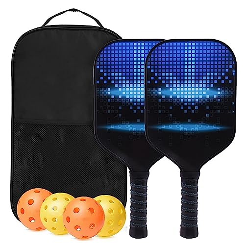 Raquettes de pickleball Teksome en fibre de verre avec balles pour débutants