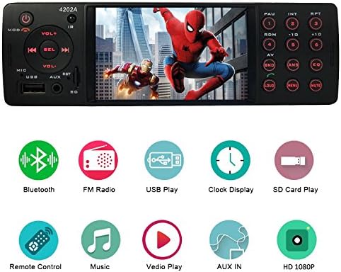 Carlike Car Stereo With Bluetooth Single Din FM Radio for Universal MP5 Player USB/SD/AUX/FM Receiver Wireless Remote Control
