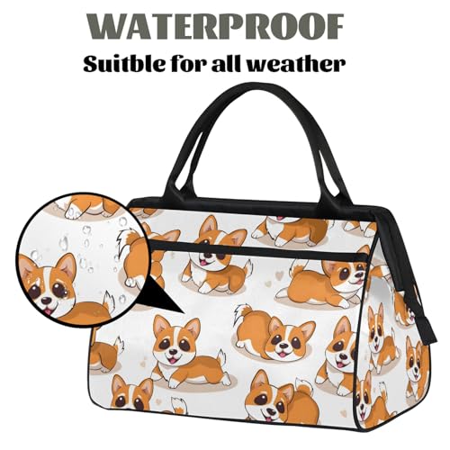 Overnight Weekender Bag for Women Men Cute Cartoon Animals Dog Waterproof Carry On Travel Duffel Bags with Zipper Lightweight Sports Gym Bag Luggage Workout Handle Bags for Traveling Yoga Camping3