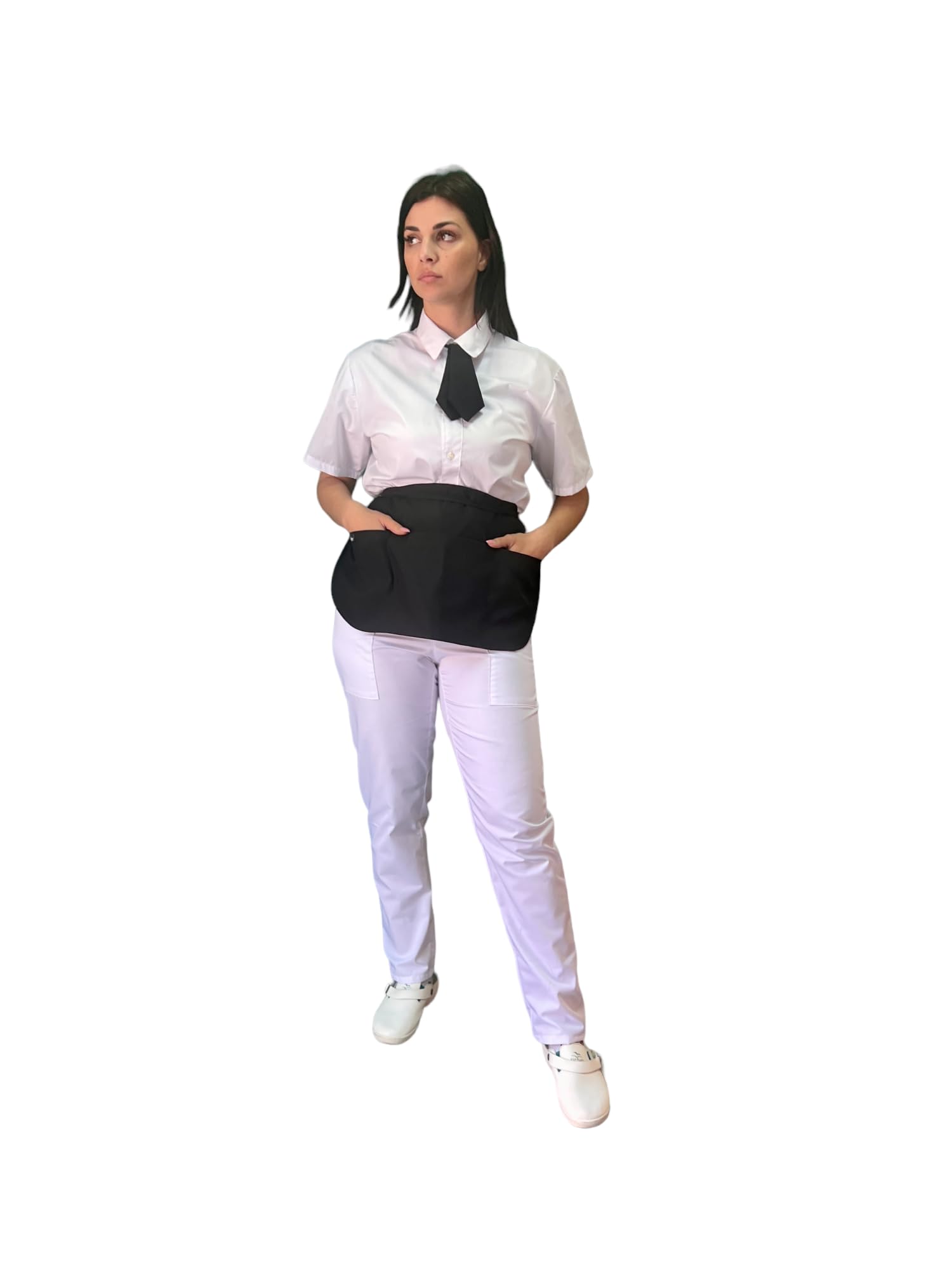 Tablier court de cuisine, 10 pièces, personnalisable, noir, pour bar, restaurant, hôtel, vaisselle, uniforme de travail pour homme et femme, Noir , Taille Unique