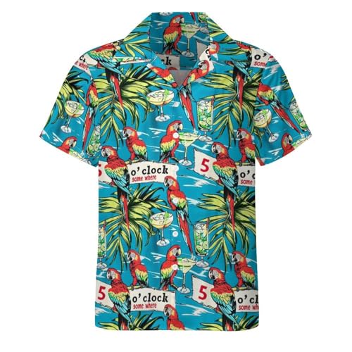 HUGLAZY Hawaiians Shirt for Men Short Sleeves Button Down Beach Shirt Summer Party Outfit