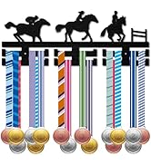 Porta Medaglie Da Parete Calcio - Espositore In Metallo Con 12 Ganci, Design Atleta - Foto 2