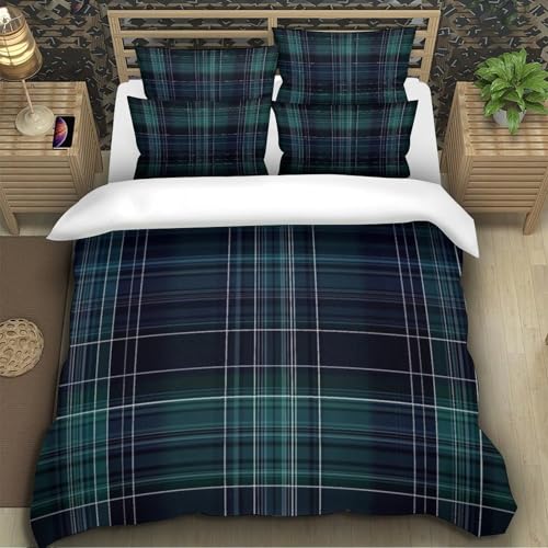 Parure de lit tartan 140x200 cm en microfibre imprimée 3D - 5