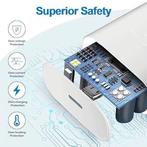 Image of 25W Charger with Cable for Samsung Galaxy Tab A9+ Type C Charger Adapter Compatible with Galaxy Tab A9+ Charger, 25 Watt USB Type C to C Pd Charging Adapter C Type, White