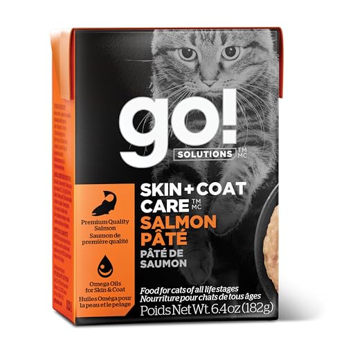 Go! Solutions Skin + Coat Care, Wet Cat Food, Salmon Pâté with Grains for Sensitive Skin, 6.4 oz