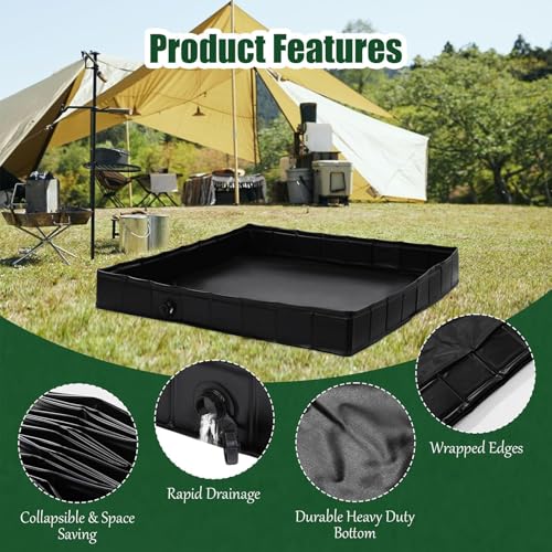 Tente de douche de camping avec base de sol étanche anti-boue