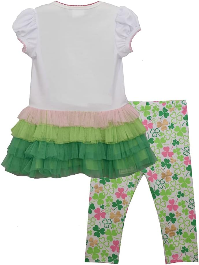Bonnie Jean Girl's St Patrick's Day Shamrock Leggings Set for Baby Toddler and Little Girls