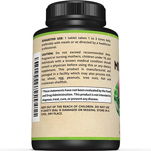 Image of Sunergetic Premium Milk Thistle Complex - Supports Healthy Liver Function - Detox & Cleanse - Powerful Milk Thistle Extract & Seed Powder - Standardized Silymarin Content - 60 Milk Thistle Tablets