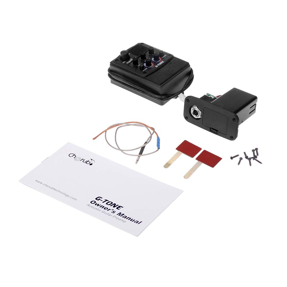 Tone GT-6 Preamplificatore per chitarra acustica con pickup piezo, sintonizzatore LCD, equalizzatore a 3 bande, effetti riverbero/delay/chorus/wide