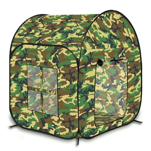 Kids Military Pop Up Play Tent, Army Camouflage Collapsible...