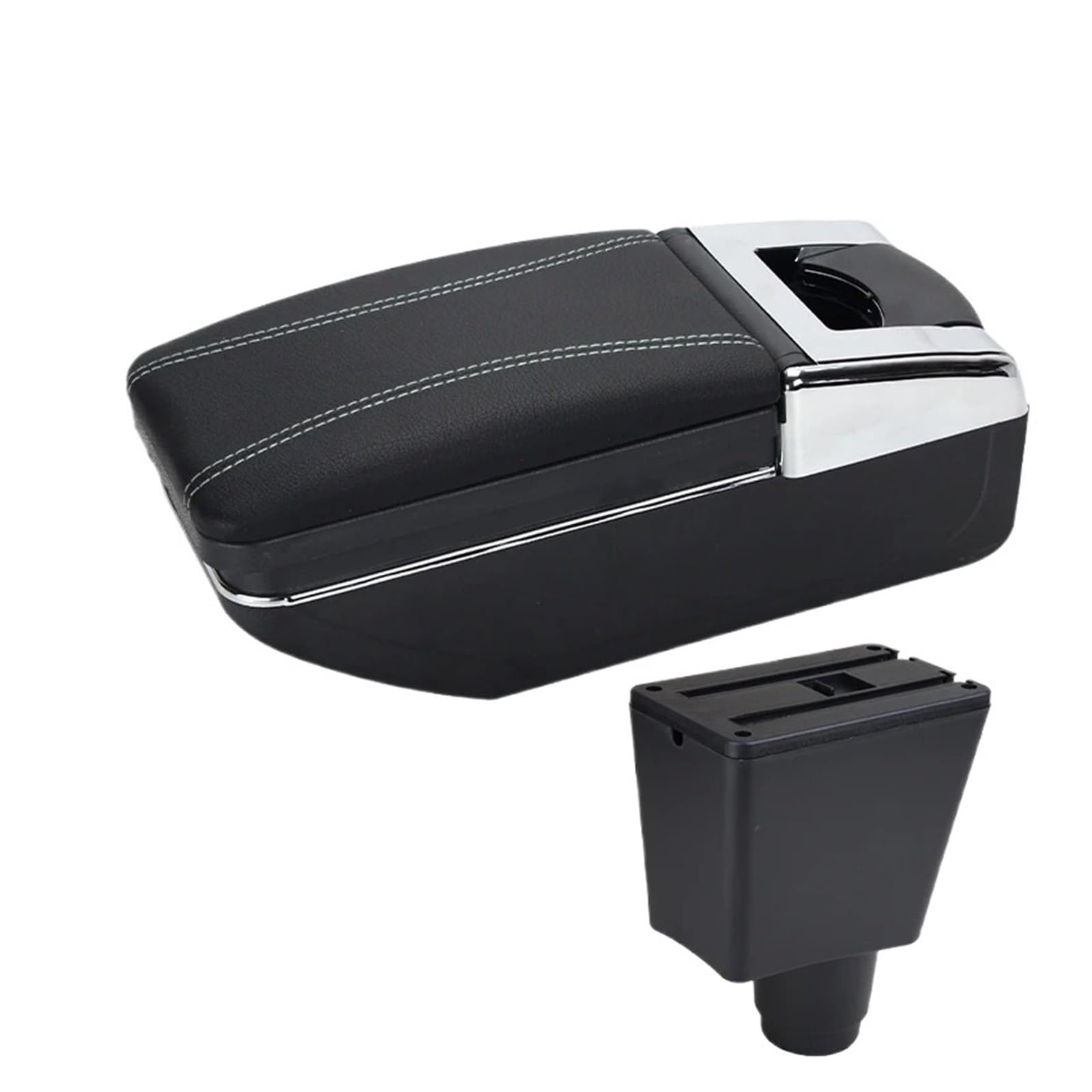 UMDJJU For Logan For Sandero 2 Car Armrest Box Interior Retrofit Accessories Storage Car Centre Console Armrest Box(A3 white line NO USB)