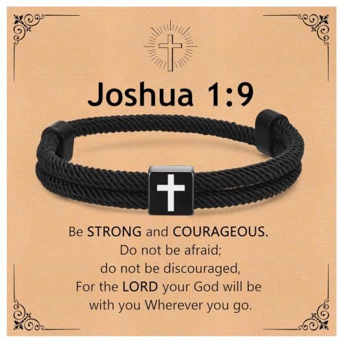 TempBeau WWJD Cross Bracelet for Men - Braided Rope Strand Bracelet Birthday Gift Ideas First Communion Confirmation Christian Baptism Gift for Men with Adjustable Metal,Easter Basket Stuffers for Men - image 8
