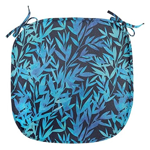 Lunarable Watercolour Leaf Print Chair Cushion Cover