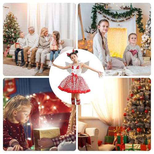 Disfraz de alce de Navidad para niña con tul y alas de carnaval de 3 piezas 4