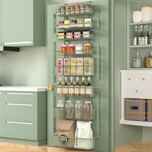 Moforoco Sage Green Over The Door Pantry Organizer, Pantry Door O...