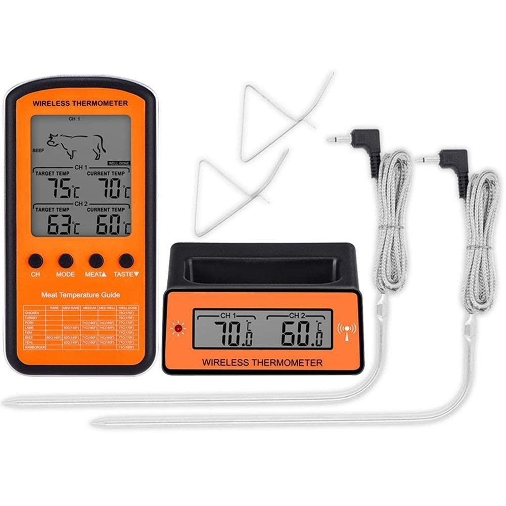 Thermomètre À Télécommande Télécommande sans Fil Dual Sonde Digital Cuisson Food Food Thermomètre pour Fumeur À Griller BBQ