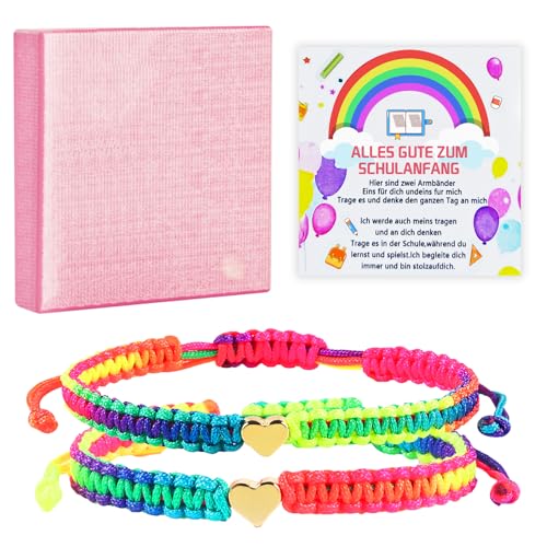 LUKIUP 2 PCS Schulkind Armband Mädchen, Geschenk Mädchen Einschulung 2...