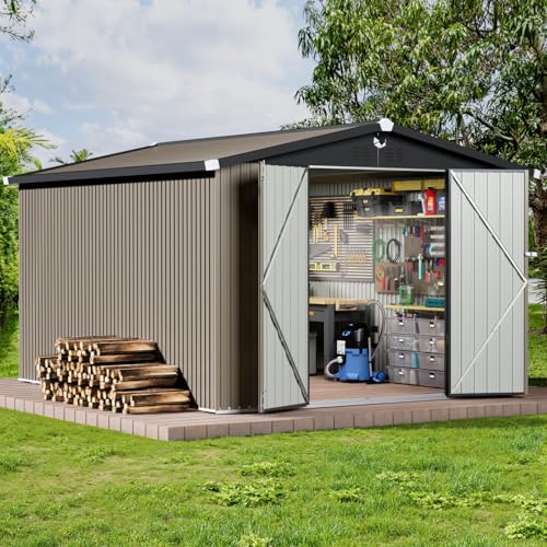 10x12 FT Outdoor Storage Shed,Metal Tool Sheds,Waterproof Outside Storage Shed,Large