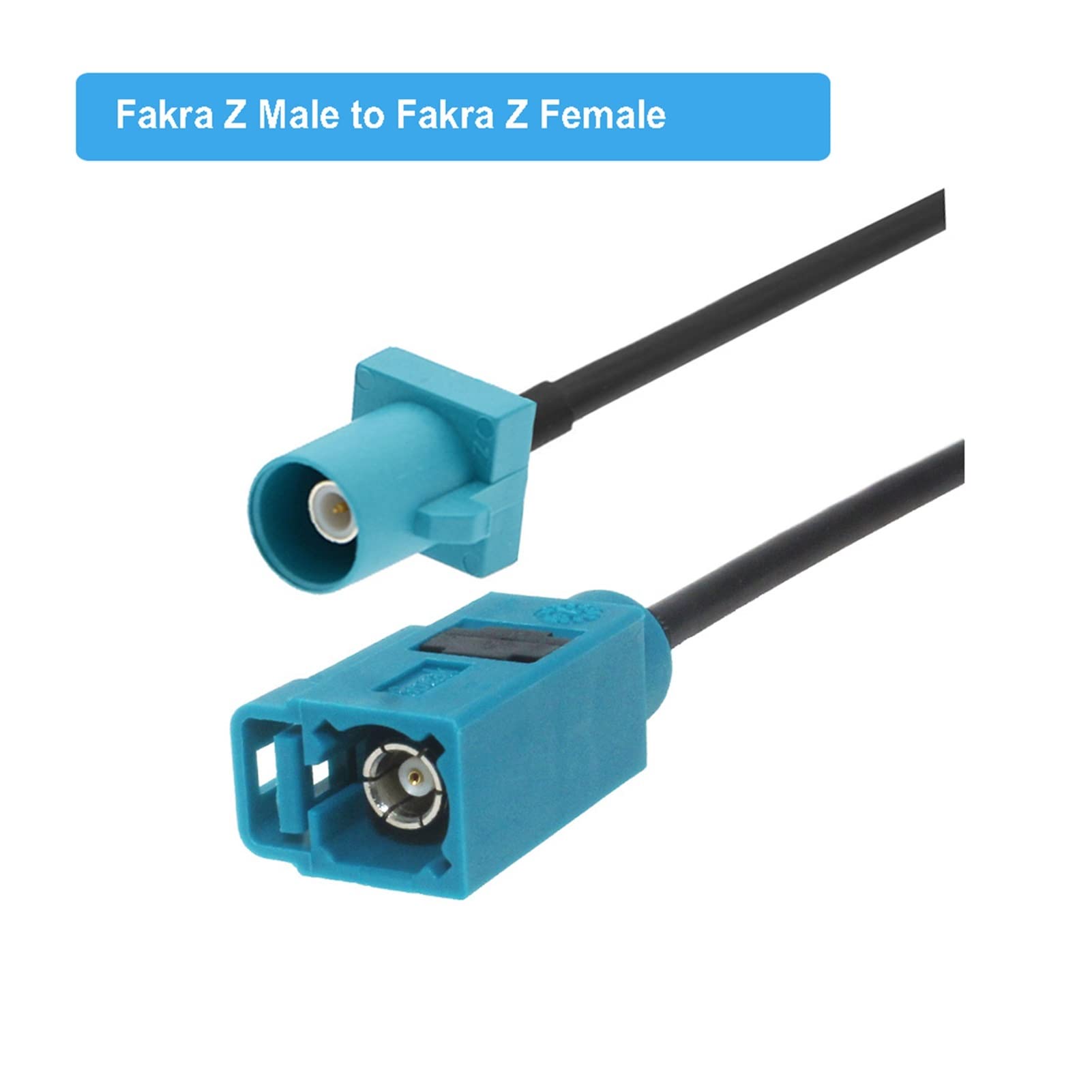 PC 1 Fakra Z Stecker auf Fakra Z weiblich 90 Gruppe Jack Car Variation GPS Antennenadapter-Verlängerungskabel Rg174 rf Koaxialkabel (Color : Fakra Z M to F, Size : 0.5M)