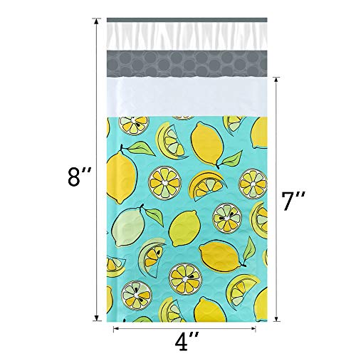 UCGOU-Bubble-Mailers-4x8-Inch-Mixed-Colors-Pattern-48-Pcs-Total-16-Pcs-Each-of-3-Different-Styles-Poly-Padded-Envelopes-Small-Business-Self-Seal-Boutique-Shipping-BagsLemonFlamingoPineapple