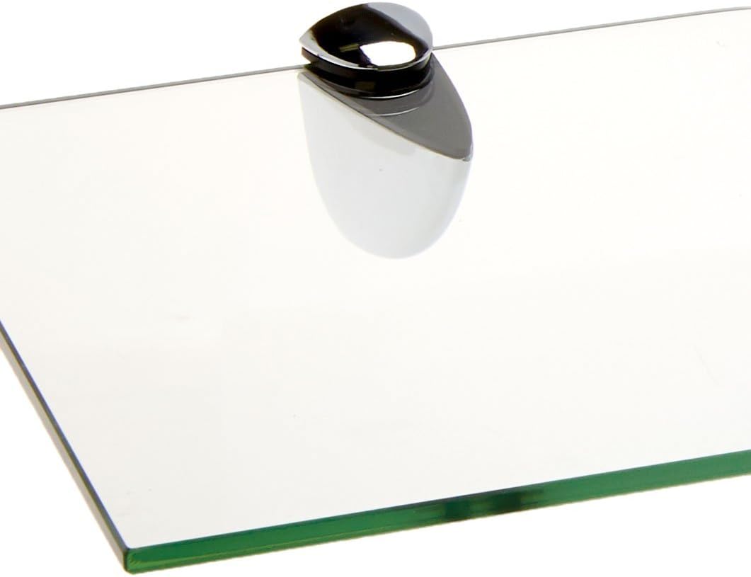 Spancraft Glass Eagle8x32-Chrome Eagle Bent Glass Shelf, Chrome Bracket, 8" x 32"