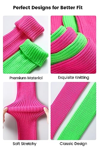 Image of Clothirily Leg Warmers - 2 Pairs Knit Leg Warmers for Women 80s Fashion Long Socks for Sports Party Yoga Winter Accessories