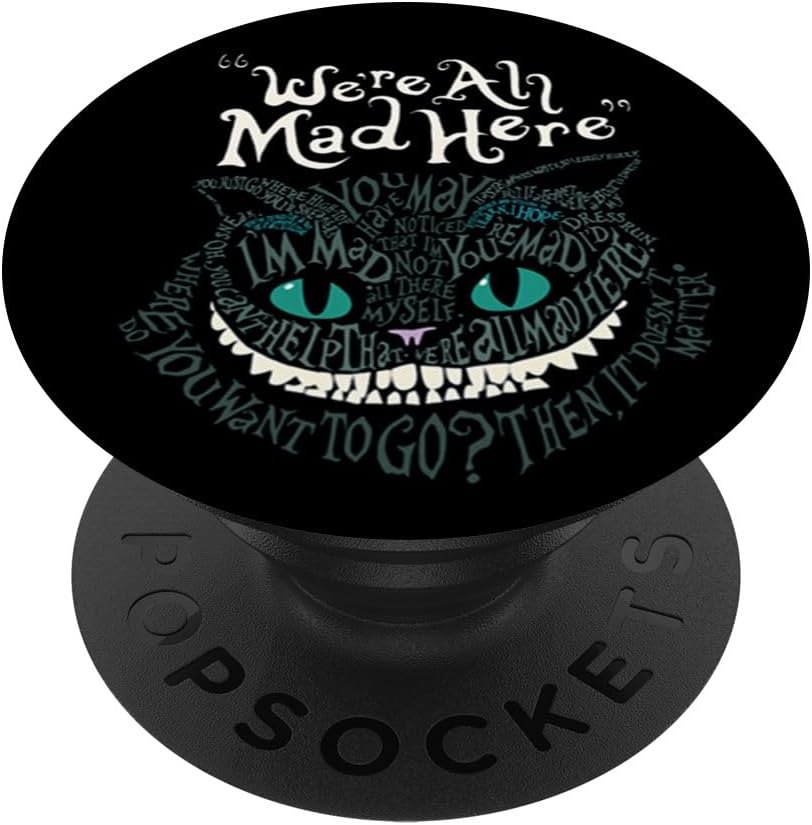 Cheshire Alice Cat We're All Mad Here Wonderland PopSockets PopWallet for MagSafe