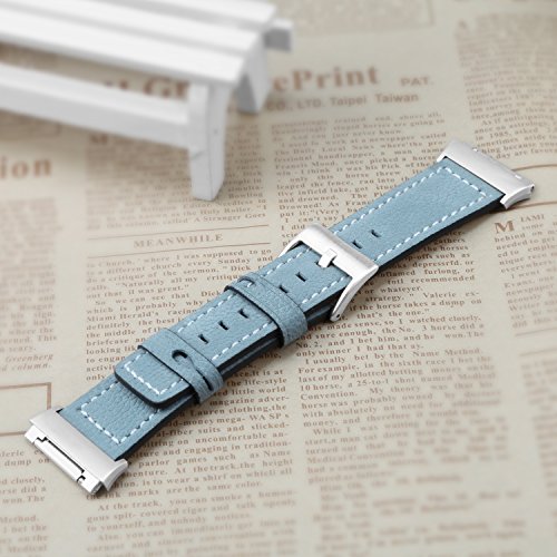 Fitbit Ionic sangle ajustable en cuir bleu et boucle de remplacement sport