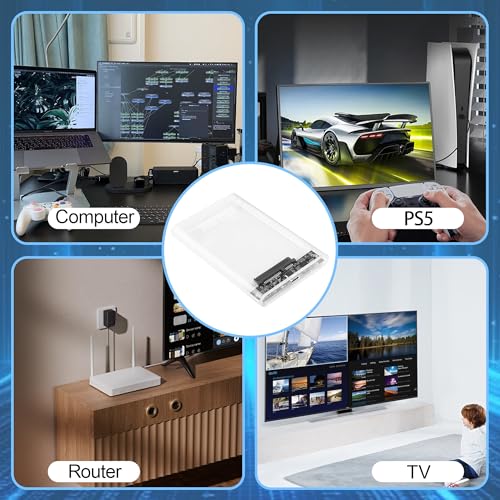 Caja externa transparente para HDD/SSD 2.5" USB 3.0 Type-C miniatura 4