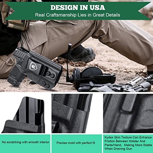 Hellcat Holster, Iwb Kydex Holster Fit: Springfield Hellcat Pistol, Inside Waistband Holster Condealed Carry For Men/Women, Adj. Cant & Retention, 1.75'' Black Oxide Steel Clip, Right Hand #TOP3