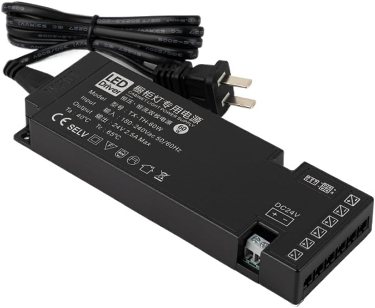 Mini Wardrobe Cabinet Light Dedicated Power Supply Constant Voltage line Interface Transformer Display Wine Cabinet Layer(DC12V-36W+1.5m Power Cord)