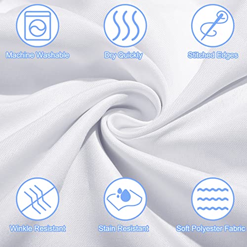 Oudain 10 Pcs Round Tablecloth Bulk Washable Polyester Table Cloth Wrinkle Resistant Stain Proof Table Cover For Wedding Reception Restaurant Banquet Dining Table Buffet Party (White, 120 Inch) #TOP2
