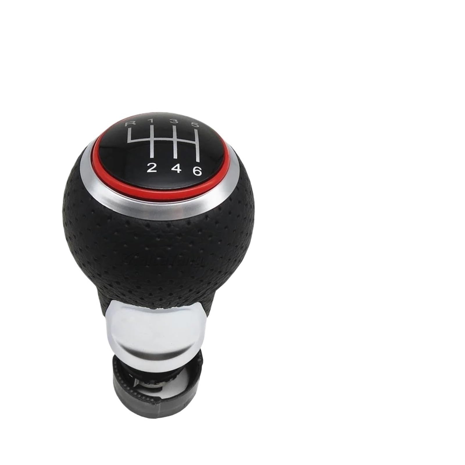 REOKIP for Seat for Leon MK1 for Ibiza 6J PU Leather Shifter Car Gear Shift Knob 12mm 5/6 Speed Handle Shifter Lever Knob(Red 6 Speed)