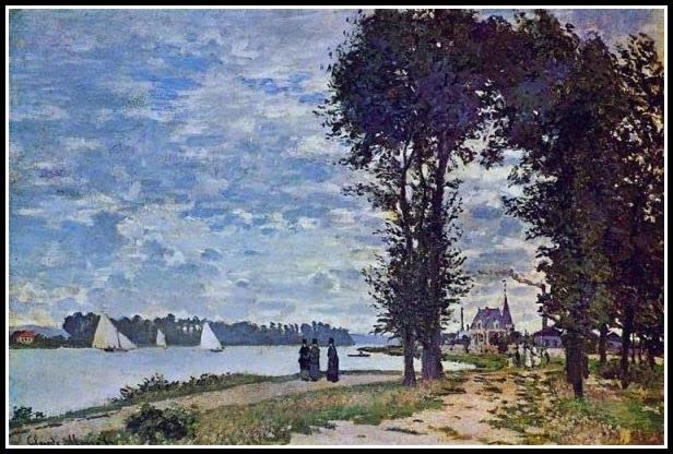 Amazon | クロード・モネの絵画セーヌ川のほとり﹣フルラウンド