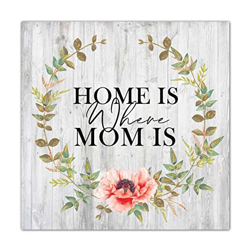 Panneau en bois Home Is Where Mom Is pour célébrer l'amour