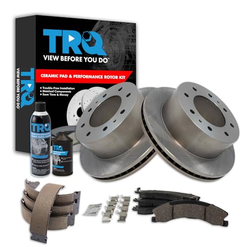 Image of TRQ Rear Brake Pad & Rotor Kit Compatible with 2011-2019 Chevrolet Suburban 3500 HD 2011-2019 GMC