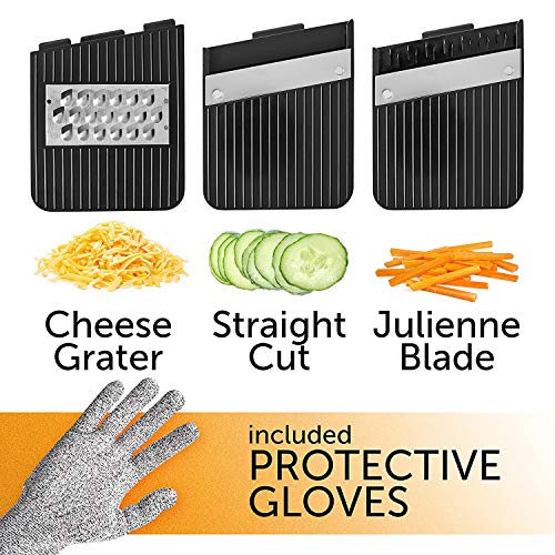 Adjustable Mandoline Slicer with Spiralizer Vegetable Slicer Black