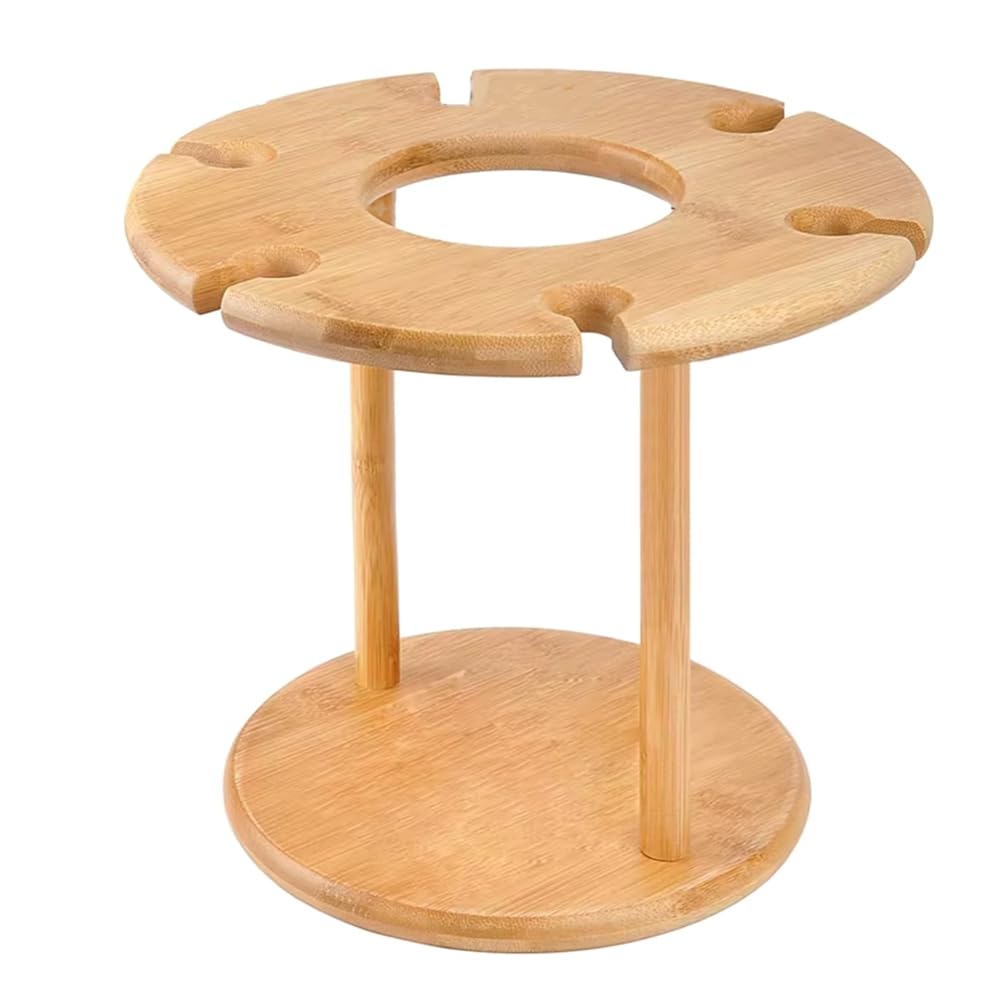 CTRLZS Wine Glass Rack Freestanding Stemware Storage Rack Natural Bamboo Wooden Wine Storage Glasses Tabletop Wine Glass Holder