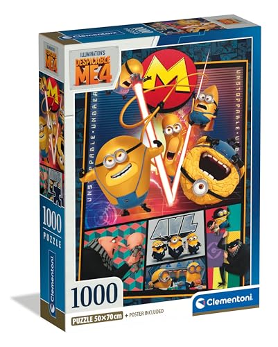 Clementoni Colección, Despicable Me 4 - Puzzle 1000 Piezas, Puzzle Adulto, Fabricado en Italia -...