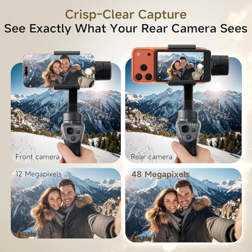 Image of Phone Vlog Selfie Monitor Screen, Magnetic Mount Wireless Connection, Back Camera Monitor Compatible iPhone & Android Phone, Sync Phone Rear Camera for TikTok Selfie Vlog Live Stream (Black)