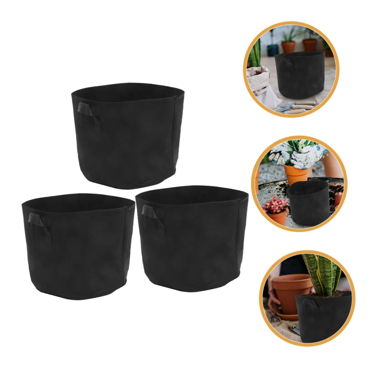 Abaodam Pflanzsäcke 20 Gallonen 3 Stück aus Atmungsaktivem Vliesstoff Tragbare Gartentaschen für Gemüse und Tomaten für Garten und Terrasse