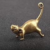 Tolles Geschenk ZSMLB Skulpturen Vintage Messing Nette Cartoon Ratte Auto Schlüsselbund Anhänger Kupfer Long Tail Maus Schlüsselring Hängende Schmuckstücke Ratte